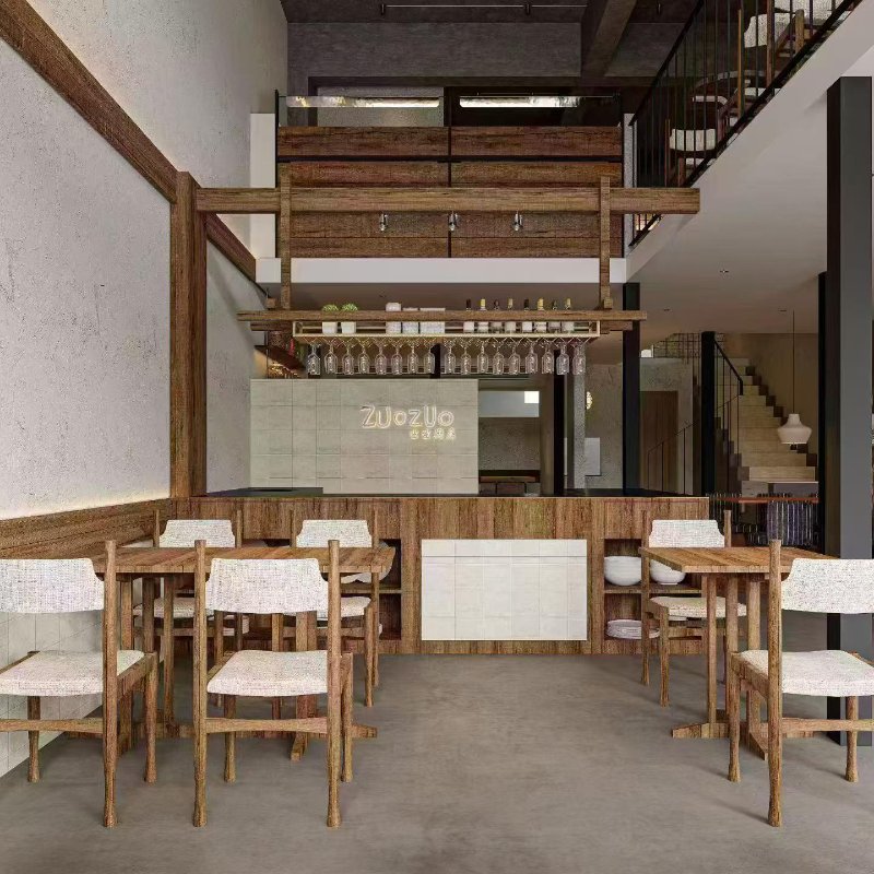 别墅低饱和复古餐厅效果图 | 温柔自成一隅 - 云泉Spring
